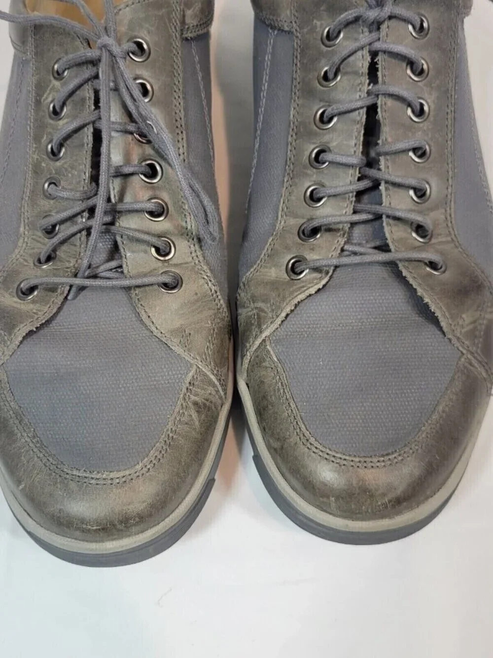 Cole Haan Vartan Oxford Shoes Men Size 11 Gray Brown C13397 Canvas Lace Up